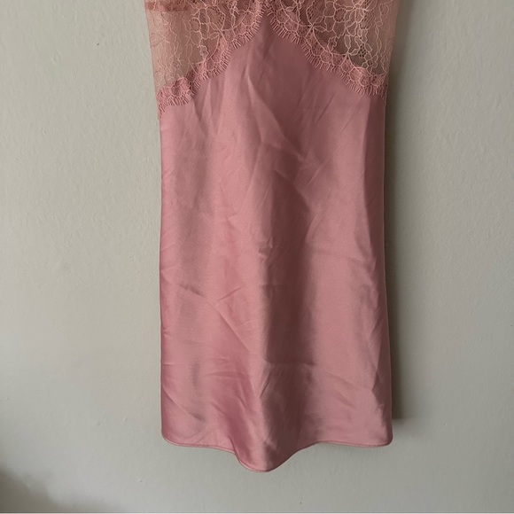Victoria's Secret Babydoll Lace Satin Slip Dress  in Pink Medium - Picture 4 of 10